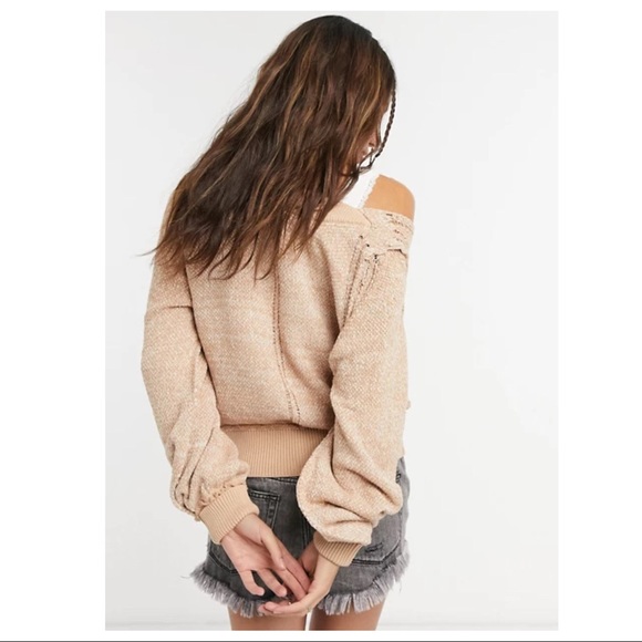 FREE PEOPLE BOHO PULLOVER V-NECK LUXE KNIT TOP A2C - Picture 2 of 12